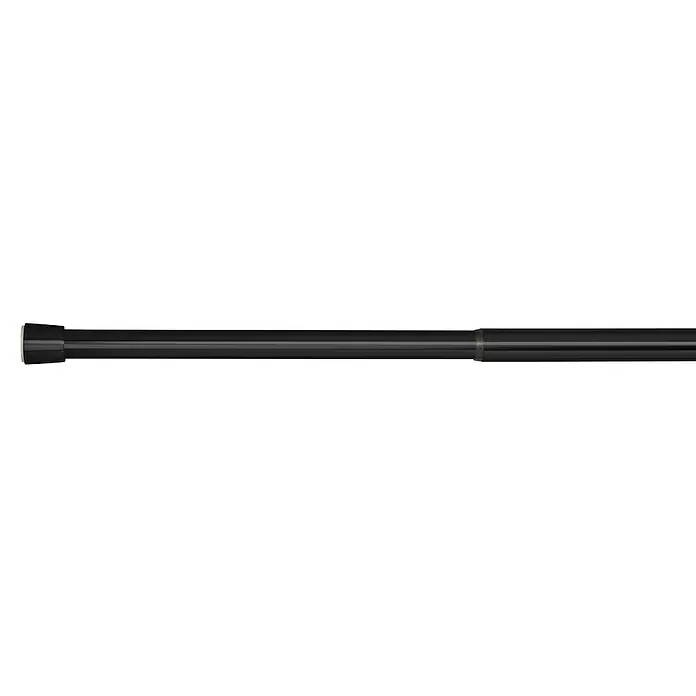 Spannstange Stretch - Schwarz, Auszugslänge: 80 cm - 130 cm - Nahaufnahme einer schwarzen, ausziehbaren Duschvorhangstange, die sich ideal für jedes Badezimmer eignet.
