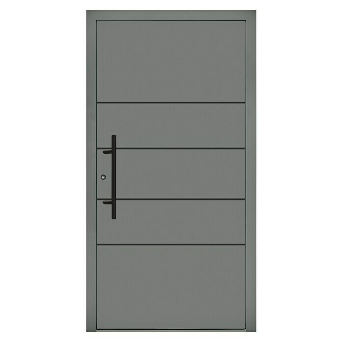 Splendoor Haustür Premium Kiel (110 cm x 210 mm, DIN Anschlag: Links, Graualuminium) | BAUHAUS