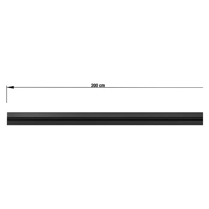 Vorhangschiene Level VerdunkelungssystemSchwarz, Länge: 200 cm, Anzahl Läufe: 1 Stk.