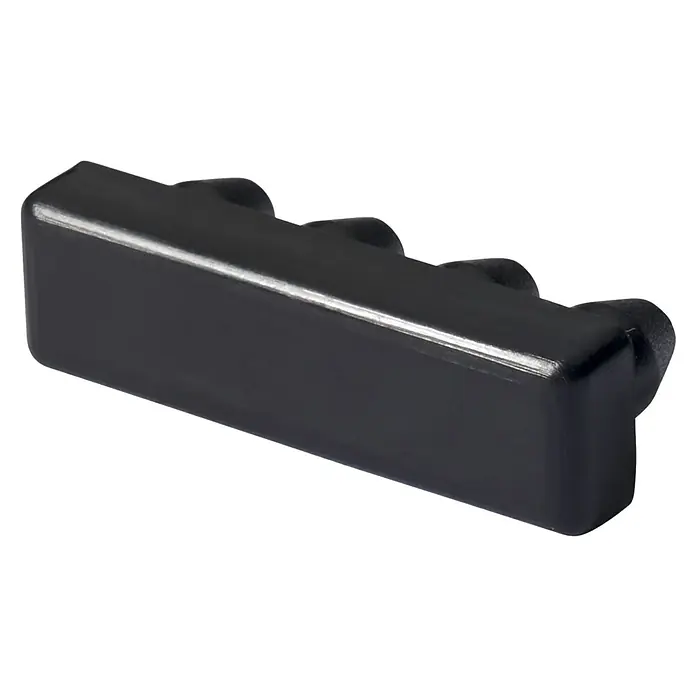 Endstück Level Verdunkelungssystem - 2 Stk., Schwarz, Passend für: Vorhangschienen Level 1-läufig - Schwarzer Stecker mit drei Stiften, ideal für elektrische Verbindungen. Das robuste Design sorgt für eine sichere und zuverlässige Nutzung.