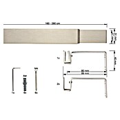 Komplet karniša  (Metal, Izgled plemenitog čelika, Duljina teleskopske šipke: 160 cm - 280 cm) | BAUHAUS