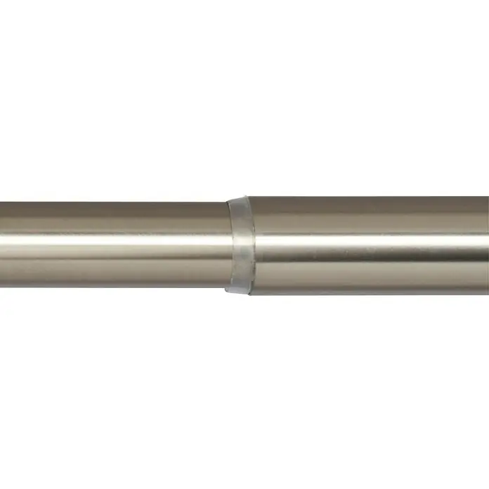Spannstange Stretch - Edelstahl-Optik, Auszugslänge: 120 cm - 220 cm - Nahaufnahme einer silbernen Teleskopstange mit einer Verbindung in der Mitte, ideal für vielseitige Anwendungen.