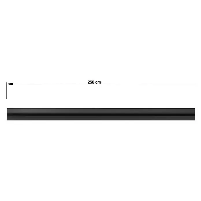 Vorhangschiene Level VerdunkelungssystemSchwarz, Länge: 250 cm, Anzahl Läufe: 1 Stk.
