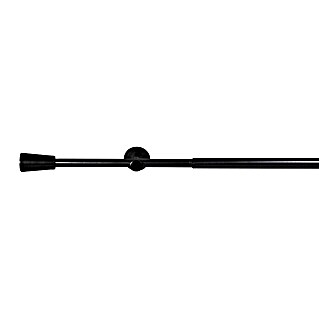 Stilgarnitur Mino (Länge Gardinenstange: 100 cm - 190 cm, Schwarz)