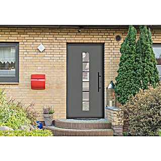 Splendoor Haustür Premium Bonn (110 cm x 210 mm, DIN Anschlag: Rechts, Graualuminium)