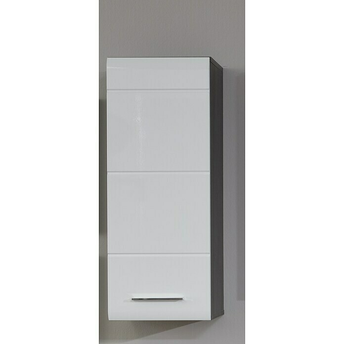 Trendteam Line Hängeschrank (30 x 24 x 77 cm, Sardegna Silber/Weiß) | BAUHAUS