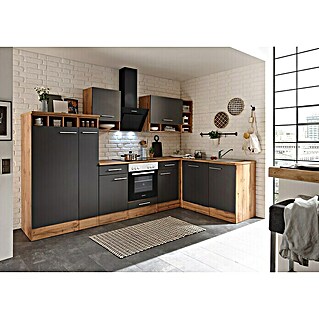 Respekta Küchenleerblock Hilde (B x T: 310 x 172 cm, Grau, Ohne Elektrogeräte)