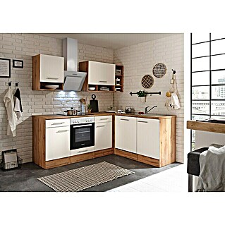 Respekta Küchenleerblock Hilde (B x T: 220 x 172 cm, Weiß, Ohne Elektrogeräte)