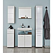 Trendteam Line Hochschrank (30 x 31 x 182 cm, Sardegna Silber/Weiß) | BAUHAUS