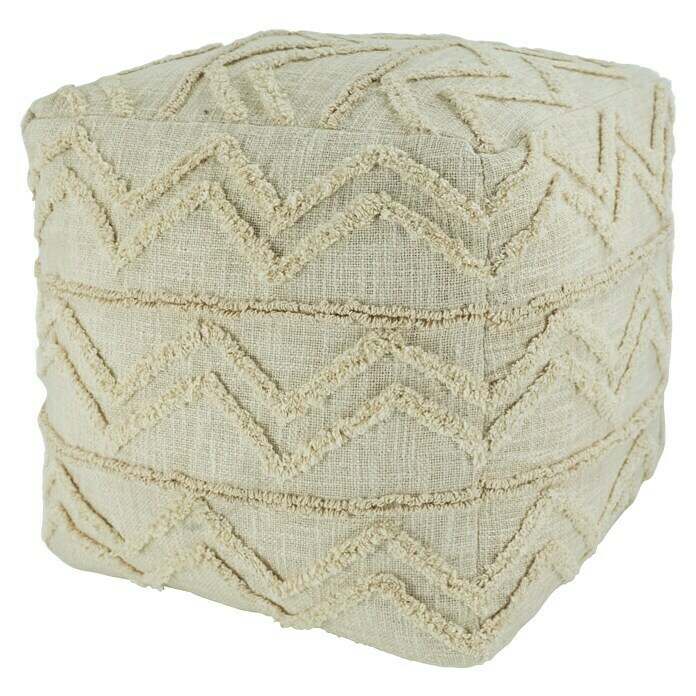 Hocker Sitzpouf Boho (40 x 40 x 40 cm, Creme, Baumwolle) | BAUHAUS