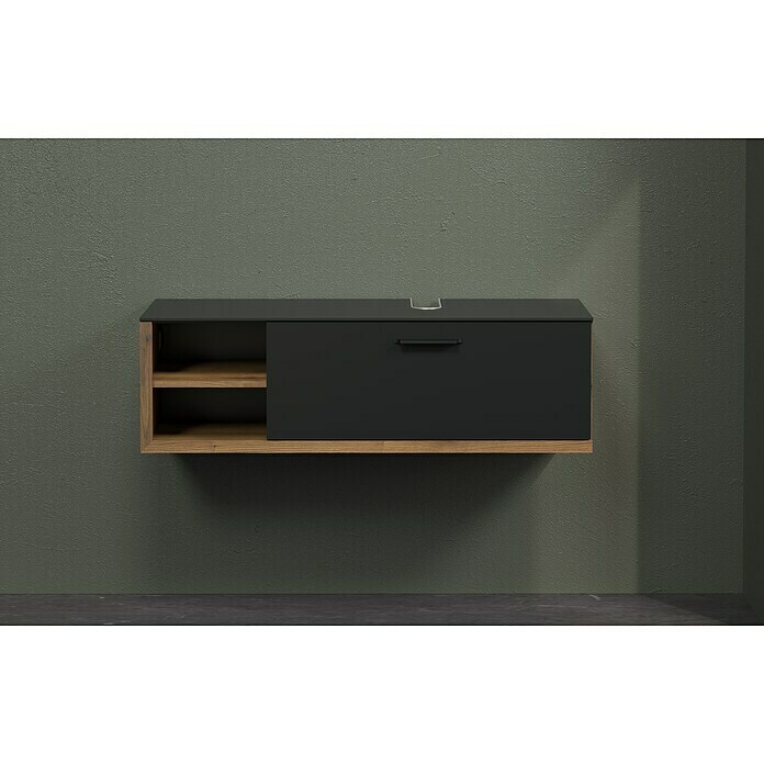 Trendteam Synnax Waschtischunterschrank (120 x 45 x 36 cm, Coast Evoke Eiche/Anthrazit, Matt) | BAUHAUS