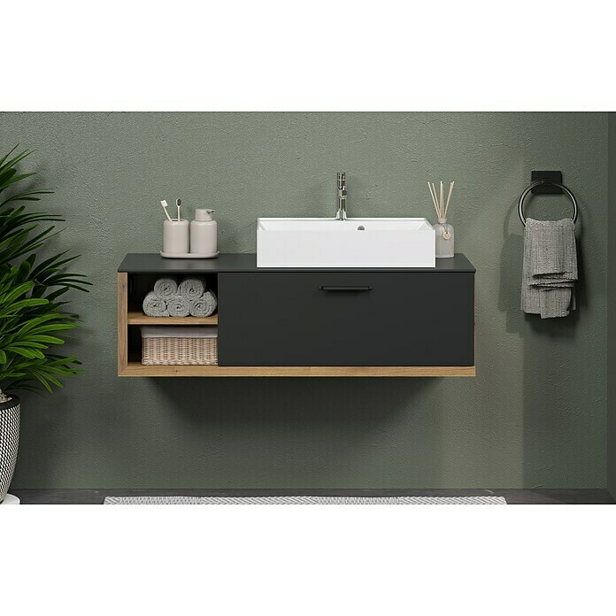 Trendteam Synnax Badmöbel-Set (120 cm, Coast Evoke Eiche/Anthrazit, Matt, Maße Waschbecken: B: 60 cm) | BAUHAUS