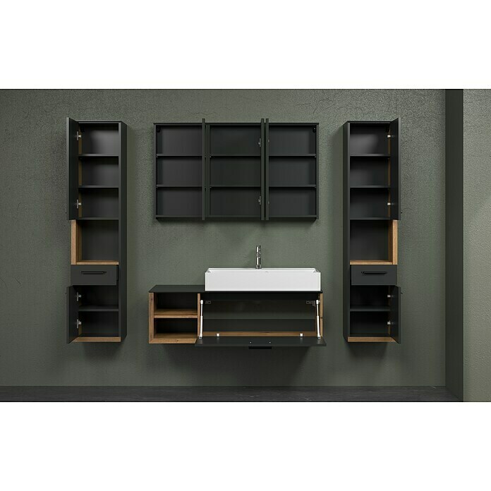 Trendteam Synnax Badmöbel-Set (120 cm, Coast Evoke Eiche/Anthrazit, Matt, Maße Waschbecken: B: 60 cm) | BAUHAUS