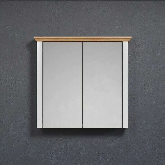 Trendteam Landside Spiegelschrank (B x H: 78 x 73 cm, Ohne Beleuchtung, Holz, Lichtgrau/Artisan Eiche) | BAUHAUS