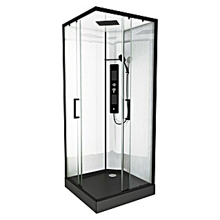 Aurlane Komplettdusche Indus (90 x 90 x 215 cm, Eckig, Anthrazit/Silbergrau)