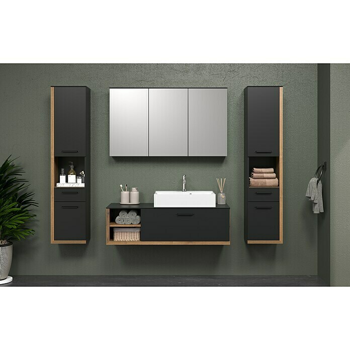 Trendteam Synnax Badmöbel-Set (120 cm, Coast Evoke Eiche/Anthrazit, Matt, Maße Waschbecken: B: 80 cm) | BAUHAUS