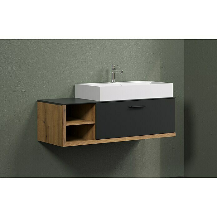 Trendteam Synnax Badmöbel-Set (120 cm, Coast Evoke Eiche/Anthrazit, Matt, Maße Waschbecken: B: 80 cm) | BAUHAUS