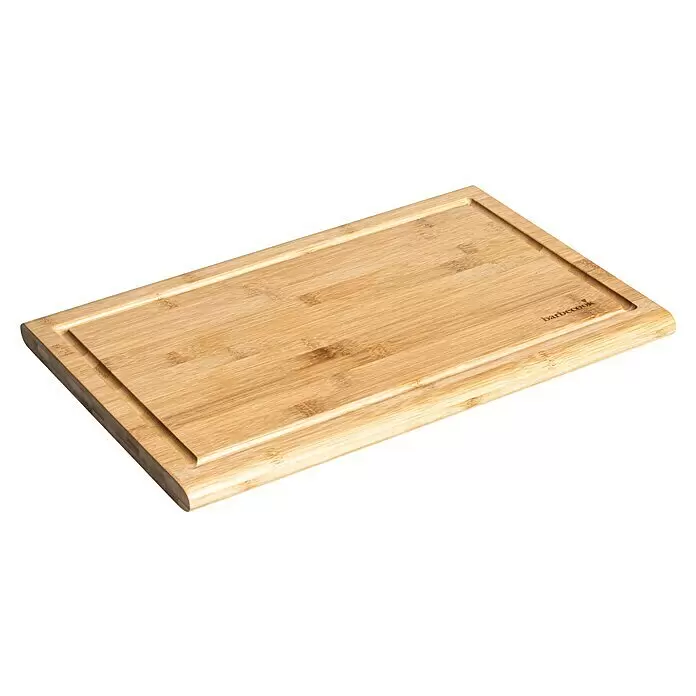 Barbecook Schneidebrett - 43 x 28 x 2 cm, Holz - Rechteckiges Bambus-Schneidebrett mit Saftrille und 'barbecook'-Logo.