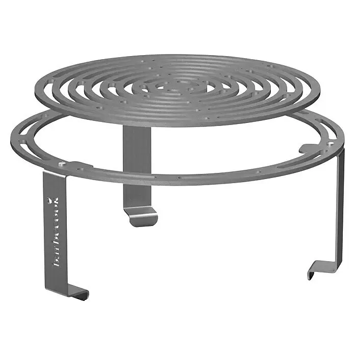 Barbecook Grillrosterhöhung - Ø x H: 42 x 18,5 cm, Stahl - Silberner Metall-Grillrostständer mit spiralförmigem Rost und drei Beinen für Grill oder Outdoor-Kochen.