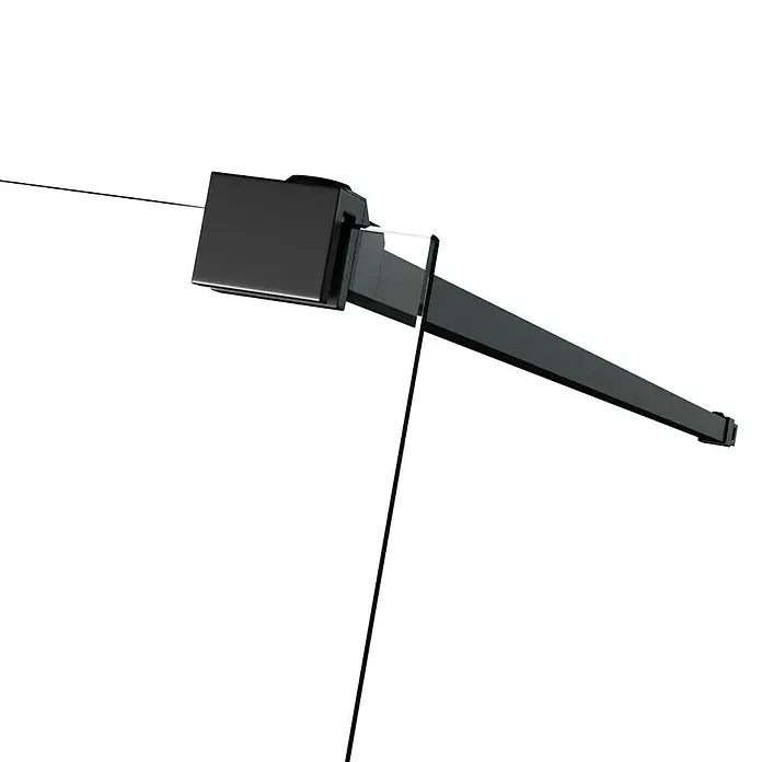 Camargue Vario Eckdusche B3+B5L x B x H: 75 x 90 x 200 cm, Beschichtet, Stärke: 6 mm, Schwarz - Eine schlanke, moderne schwarze LED-Lampe, perfekt für stilvolle Beleuchtung. Ihr Design ist minimalistisch und elegant.