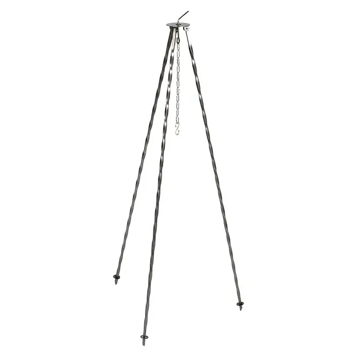 Buschbeck Trébede Parrilla colgante - Diámetro: 60 cm - Soporte de parrilla de tres patas con cadena para suspender utensilios de cocina sobre el fuego. Ideal para aventuras al aire libre.