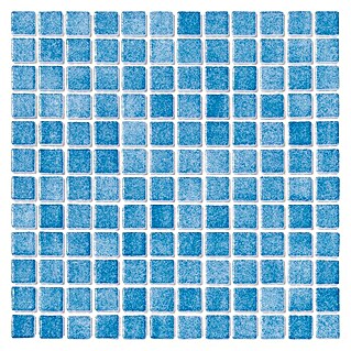 Baldosa de mosaico con soporte de papel (31,6 x 31,6 cm, Azul claro, Brillante)