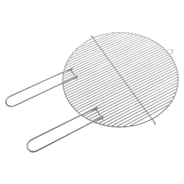 Barbecook Grillrost - Durchmesser: 50 cm, Rostfreier Stahl - Runder silberner Metall-Grillrost mit zwei Griffen.