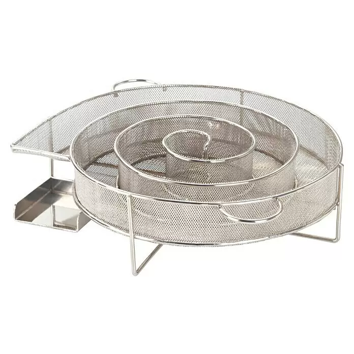 Barbecook Kalträuchereinheit - Ø x H: 18 x 5 cm, Edelstahl - Silberner Metallgitter-Spiral-Kalträuchergenerator zum Räuchern von Lebensmitteln.