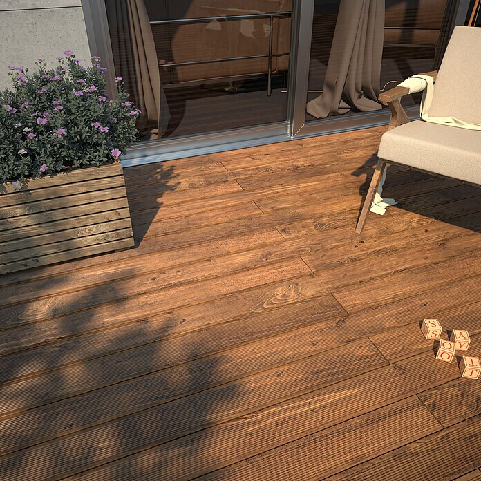Forest-Style Tarima para terraza Pedro (Pino, L x An x Es: 240 x 12 x 2,8 cm)