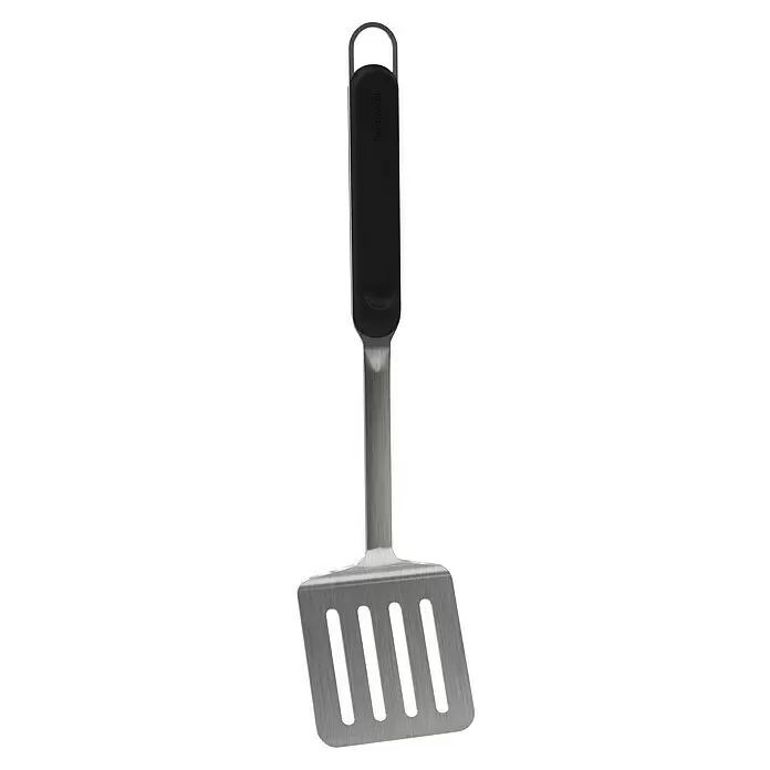 Barbecook Grillgutwender Olivia - Länge: 42 cm, Edelstahl - Grillwender aus Edelstahl mit schwarzem, ergonomischem Griff und geschlitztem Kopf.