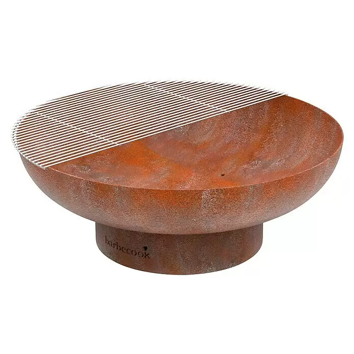 Barbecook Grillrost - Edelstahl, B x L: 37,5 x 75 cm - Rostfarbene Feuerschale mit integriertem Grillrost zum Kochen im Freien.