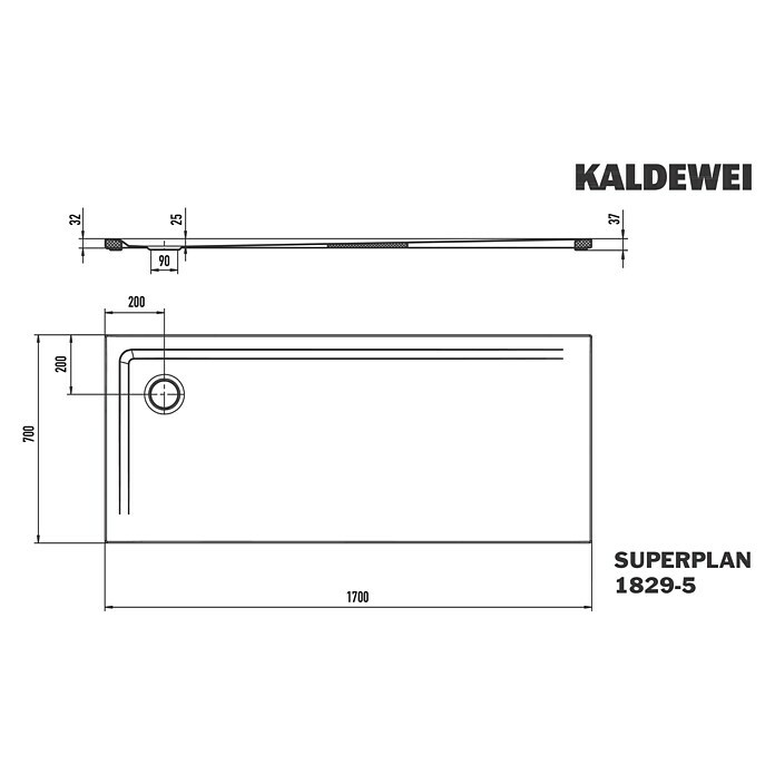 Kaldewei Duschwannen-Set Superplan (L x B: 70 x 170 cm, Stahl, Weiß, Wannenträger, Extraflach) | BAUHAUS