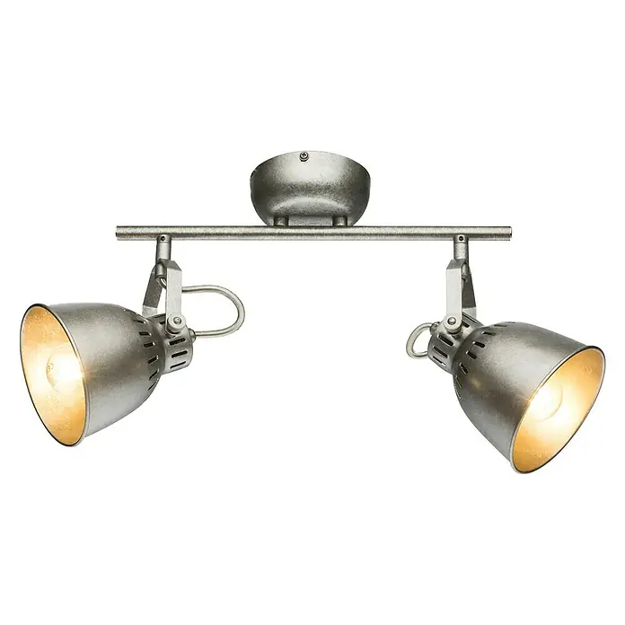 Tween Light Deckenstrahler Industry - 80 W, E14, 2 Stk. - Silberne Deckenleuchte mit zwei verstellbaren Strahlern für flexible Beleuchtung im Raum.