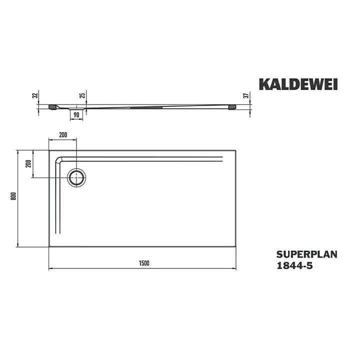 Kaldewei Duschwannen-Set Superplan (L x B: 80 x 150 cm, Stahl, Weiß, Wannenträger, Extraflach) | BAUHAUS