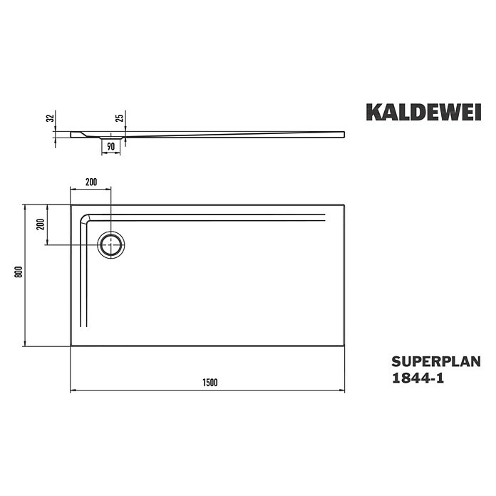 Kaldewei Duschwanne Superplan (L x B: 80 x 150 cm, Stahl, Weiß) | BAUHAUS