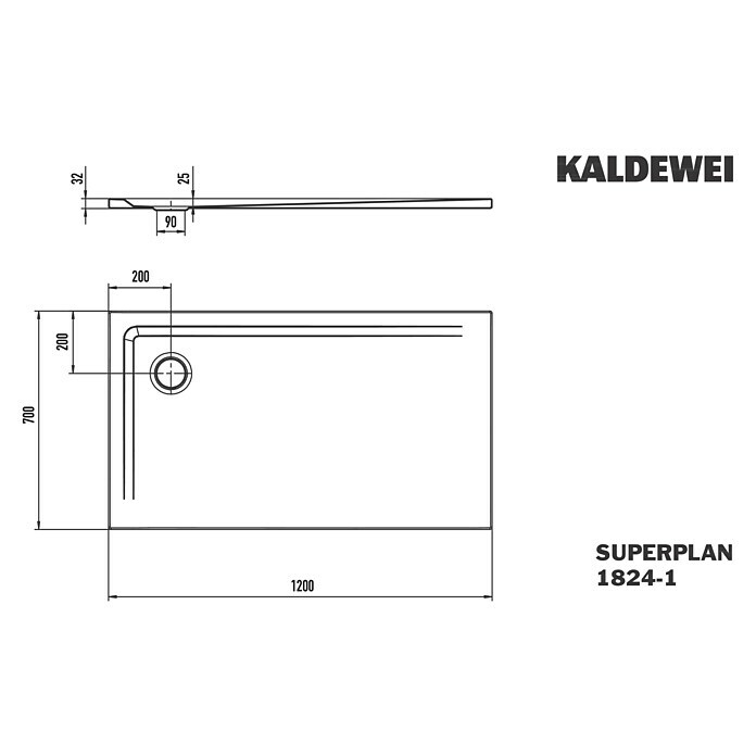 Kaldewei Duschwanne Superplan (L x B: 70 x 120 cm, Stahl, Weiß) | BAUHAUS