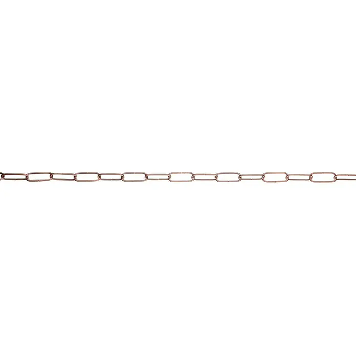 Stabilit Zierkette Meterware - Durchmesser: 2,8 mm, Stahl, Altkupferfarben - Kupferfarbene Kette mit länglichen Gliedern.