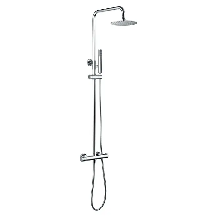 Imex Génova Sistema de ducha - Grifo termostático, Cromo - Sistema de ducha con acabado cromado con rociador tipo lluvia y ducha de mano. Su diseño moderno y su funcionalidad lo convierten en una gran elección.