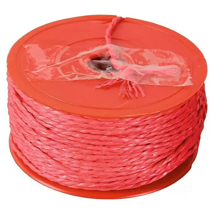 Stabilit Ovillo de cordel - Ø x L: 1,3 mm x 40 m, Rojo - Bobina de cordel utilitario rosa sobre núcleo de plástico rojo, asegurado con cinta.