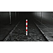 Schake Sperrpfosten (L x B x H: 70 x 70 x 1.300 mm, Stahl, Einbetonieren, Weiß/Rot, Öse)