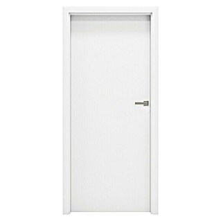 Zimmertür ND1 ohne Schlüssellochbohrung (735 x 1.985 mm, DIN Anschlag: Rechts, Verkehrsweiß matt, Mittellage: Röhrenspan)