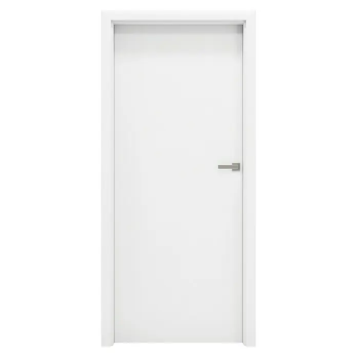 Invado Zimmertür ND1 ohne Schlüssellochbohrung - 985 x 1.985 mm, DIN Anschlag: Rechts, Verkehrsweiß matt, Röhrenspan - Elegante, moderne weiße Innentür mit schlichtem Türgriff. Das Design ist zeitlos und passt sich jedem Raum an. Hochwertige Verarbeitung garantiert Langlebigkeit.