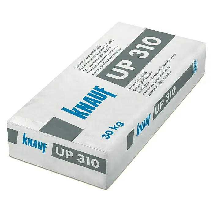 Knauf Marmorit Sockelputz UP 310 - 30 kg - Sack Zement-Sockelputz Knauf UP 310, 30 kg. Ideal für Sockelputzarbeiten, bietet zuverlässigen Schutz und eine robuste Oberfläche.