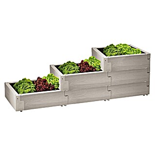Juwel Hochbeet Timber Pflanztreppe (190 x 60 x 60 cm, Kunststoff, Nordic Wood)
