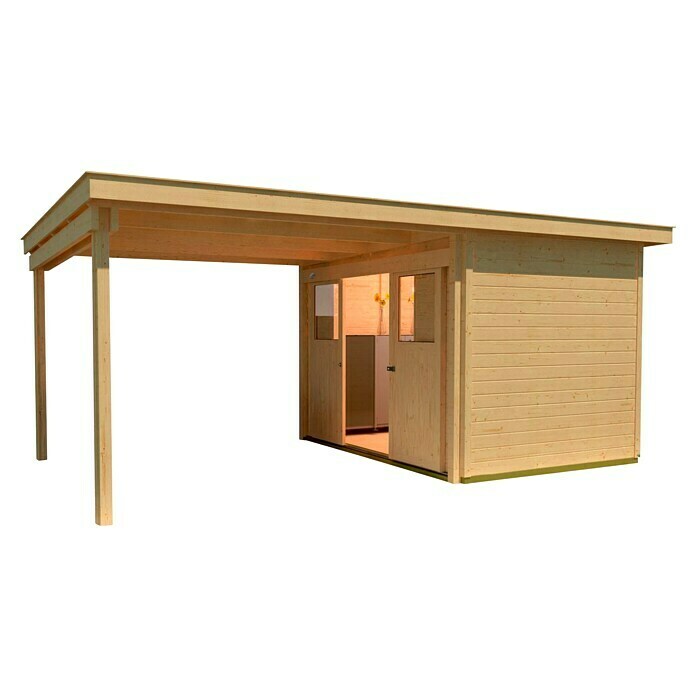 Weka Gartenhaus 225 A (Außenmaß inkl. Dachüberstand (B x T): 529 x 336 cm, Holz, Natur) | BAUHAUS