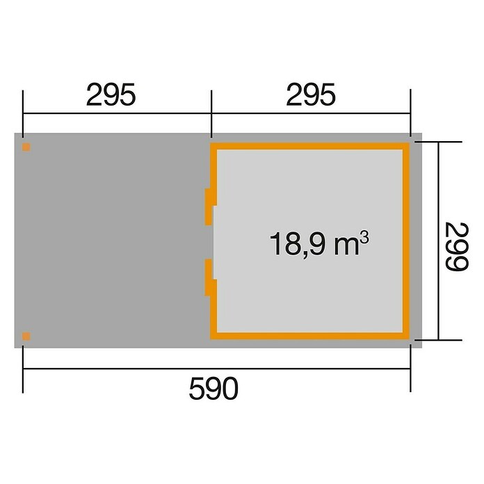Weka Gartenhaus 225 A (Außenmaß inkl. Dachüberstand (B x T): 619 x 336 cm, Holz, Natur) | BAUHAUS