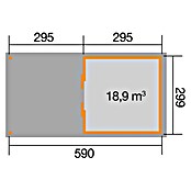 Weka Gartenhaus 225 A (Außenmaß inkl. Dachüberstand (B x T): 619 x 336 cm, Holz, Natur) | BAUHAUS