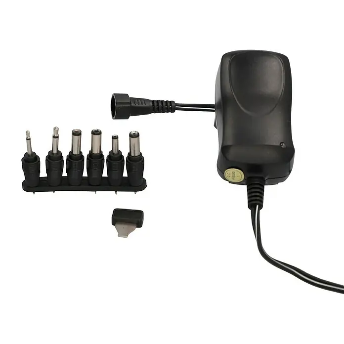 Profi Depot Universal-Netzteil 3-12 V - Schwarz, Max. Leistung: 7,2 W - Universal-Netzteil mit austauschbaren Adaptern für verschiedene Geräte. Vielseitige Stromversorgungslösung für Elektronik.
