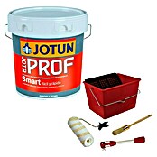 Pintura para paredes y techos Jotaprof Smart + Kit para pintar con rodillo (Blanco, Mate, 15 l) | BAUHAUS
