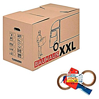 Caja de embalaje Multibox XXL + Pack Precintadora + 2 Rollos (Capacidad de carga: 30 kg, L x An x Al: 72,5 x 41 x 44 cm)